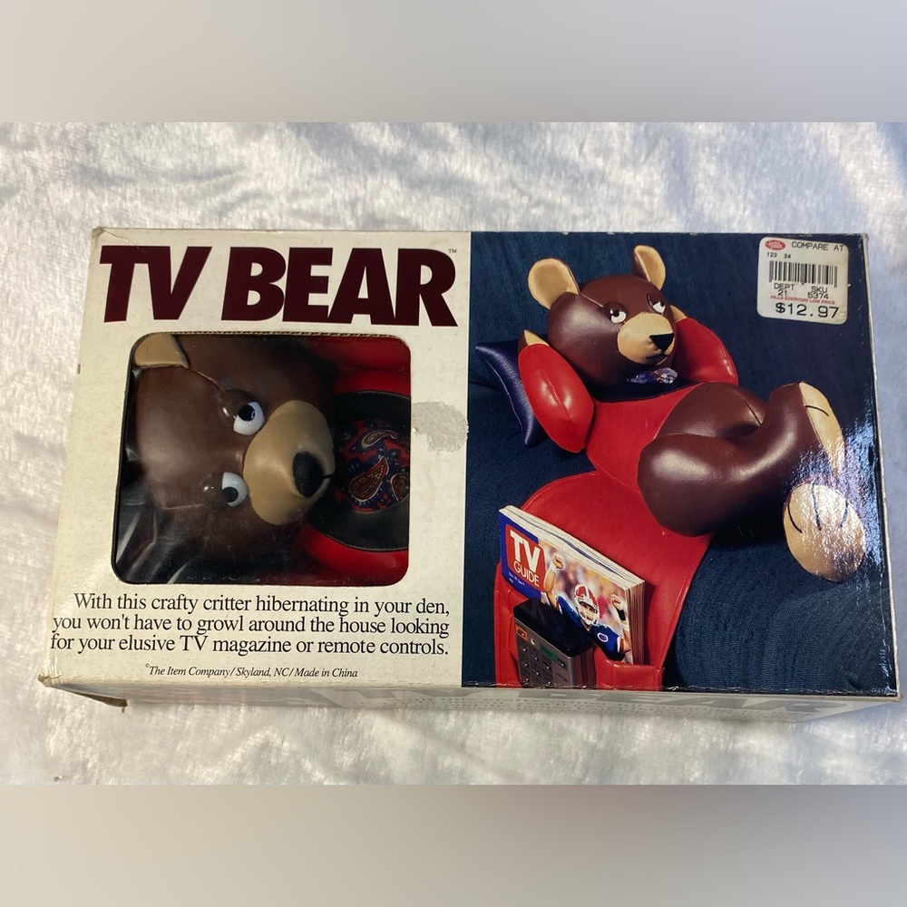 TV Bear Armchair Recliner Remote Holder Blue Ridge international Original Box